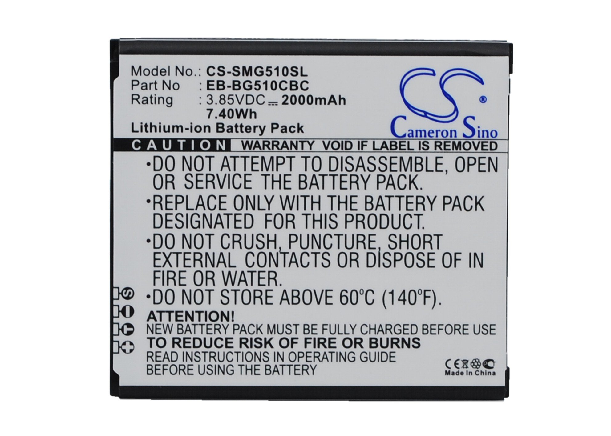 Samsung Galaxy Core Max, SM-G5109, Galaxy Core Max Duos telefoni aku 2000mAh