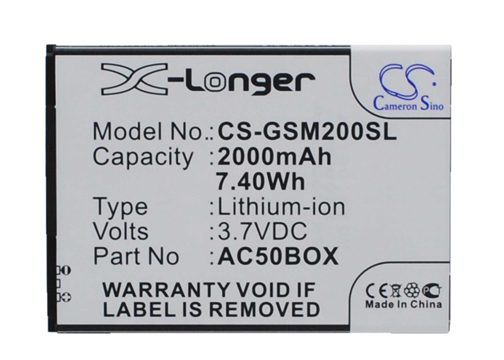 GSmart Mika M2 mobile phone battery 2000mAh