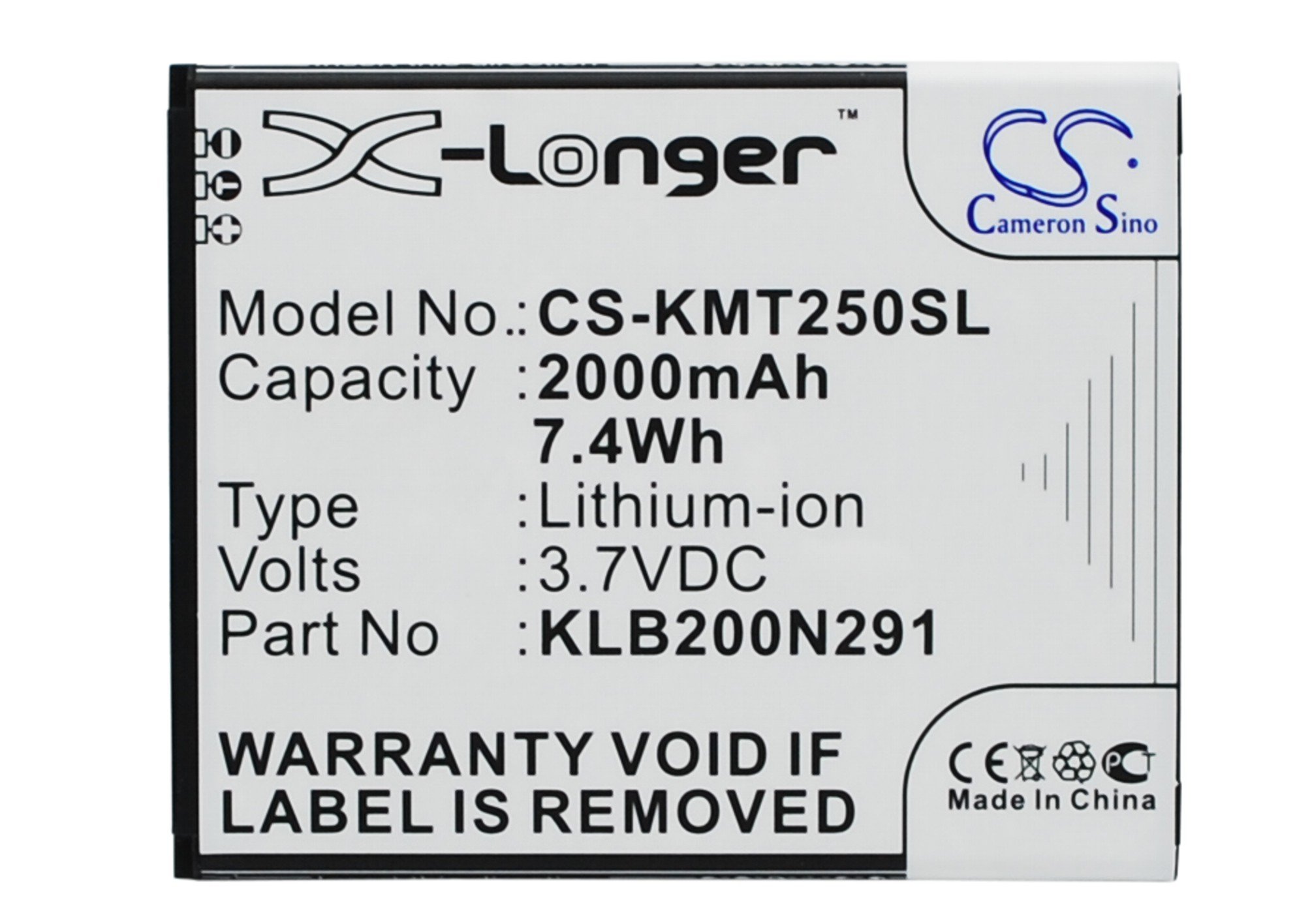 KAZAM Trooper2 5.0 аккумулятор 2000mAh