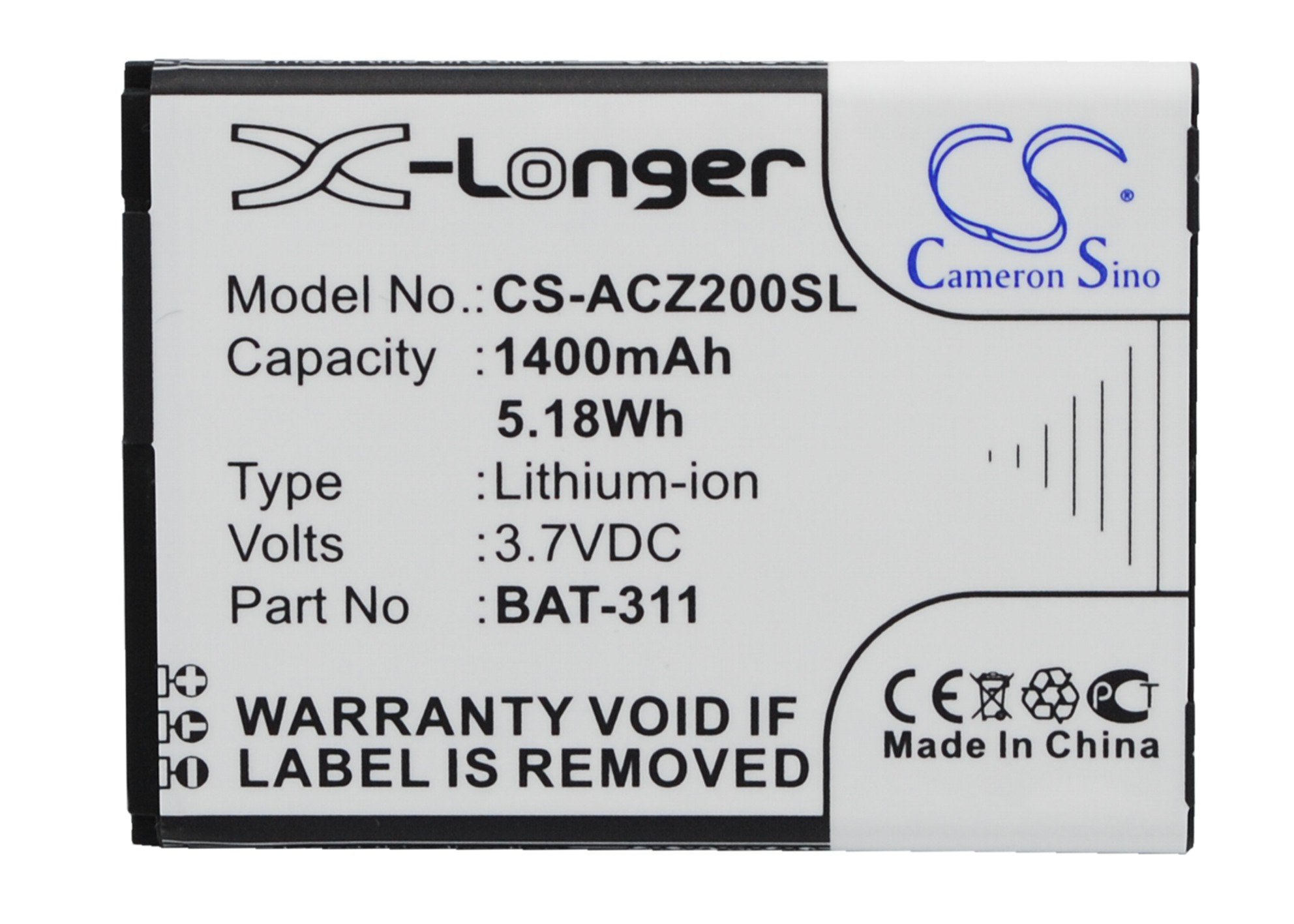 Acer Liquid Z200, Z200 аккумулятор телефона 1200mAh
