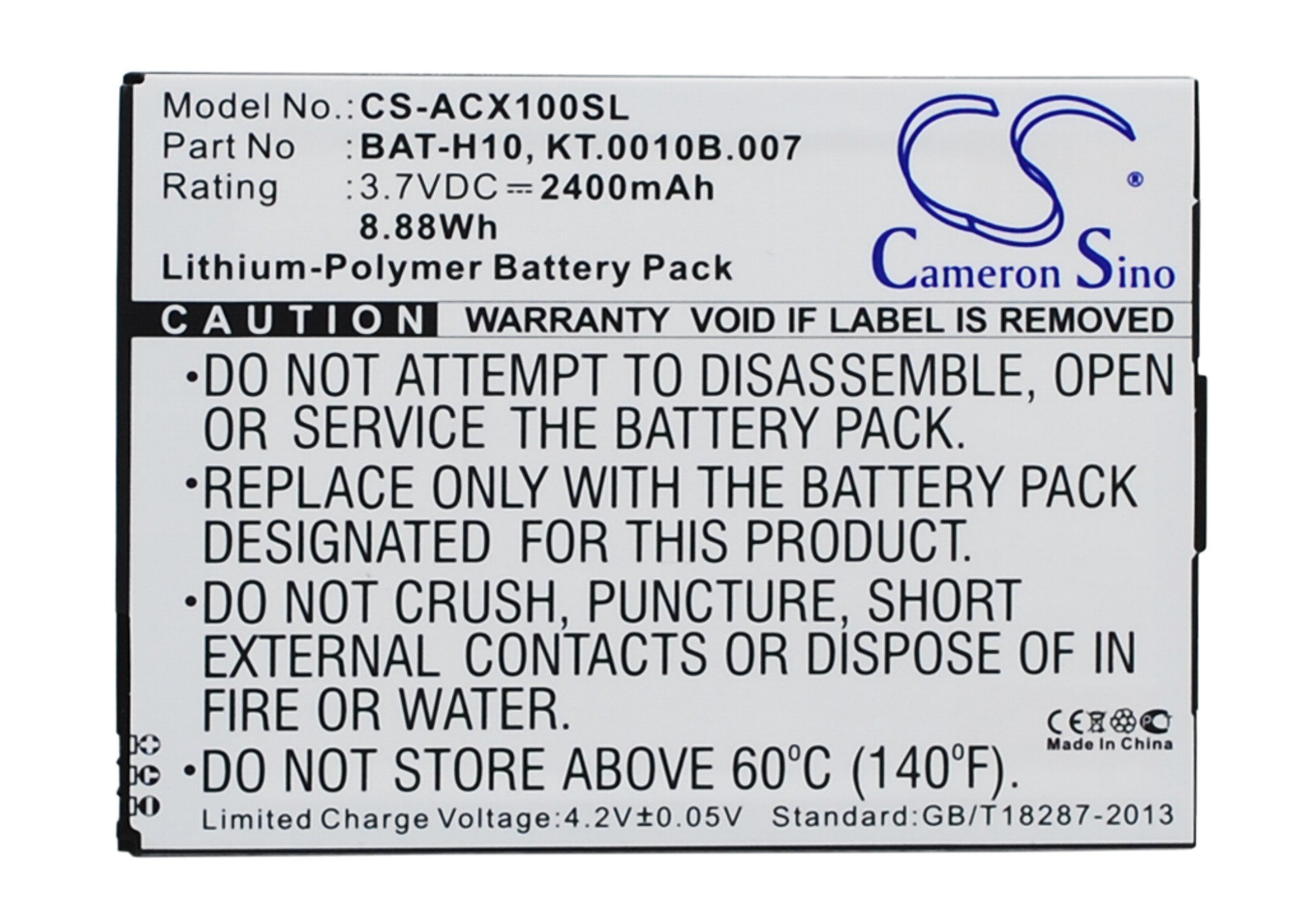 Acer Liquid X1 mobiiltelefoni aku 2400mAh