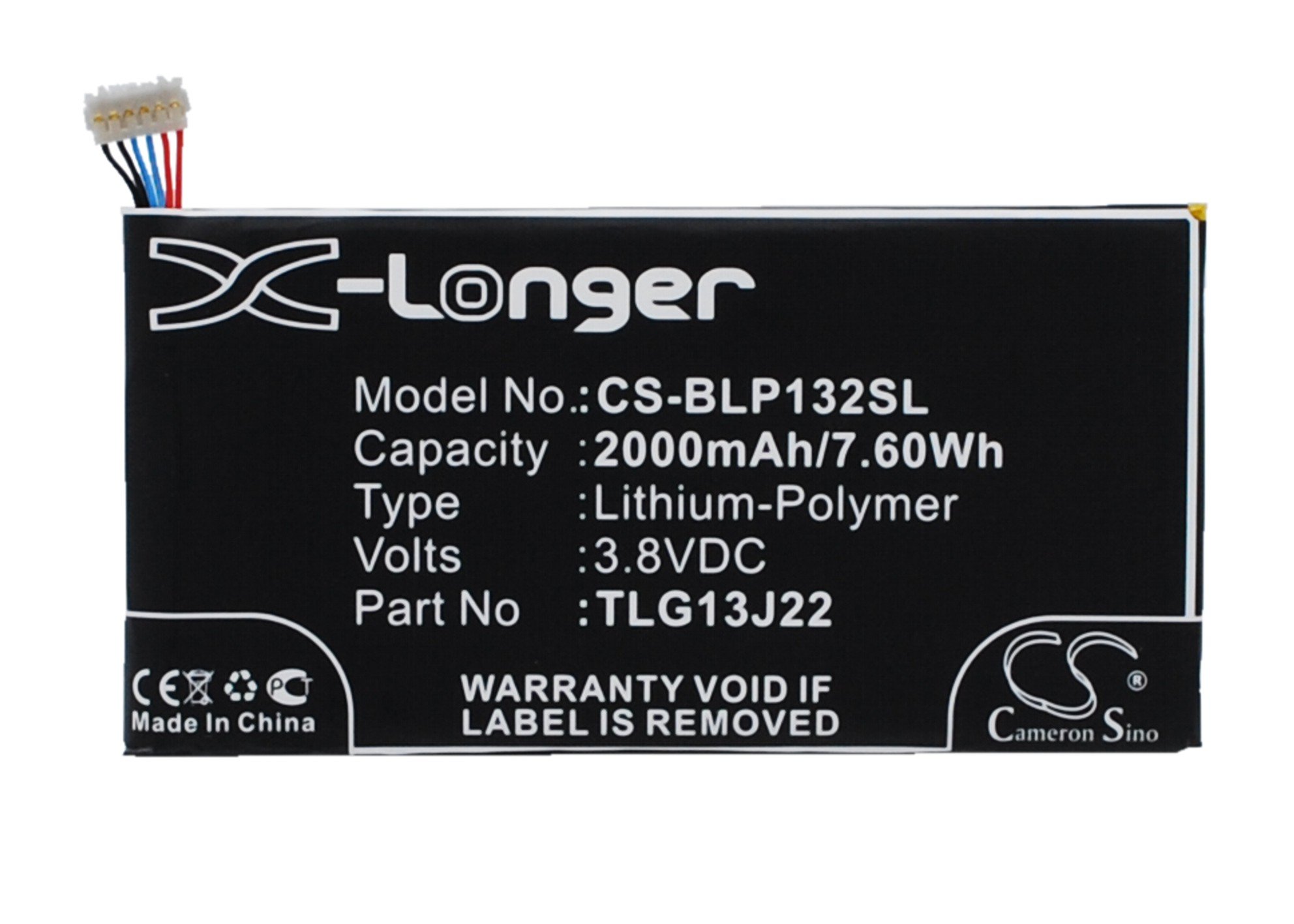 BLU Life ONE X, L132L mobile phone battery 2000mAh