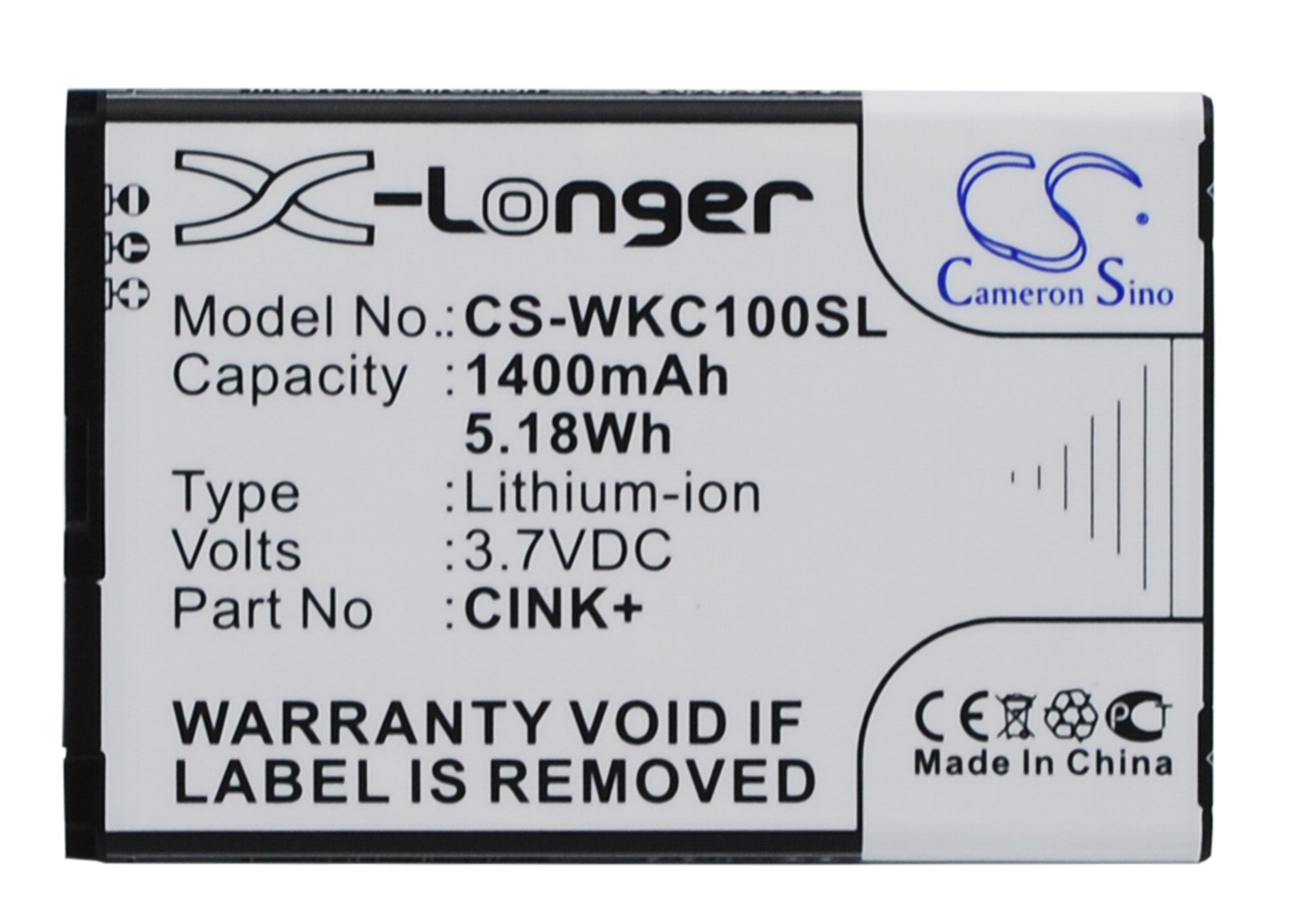 Wiko Cink, Cink+ akumulatoru 1400mAh
