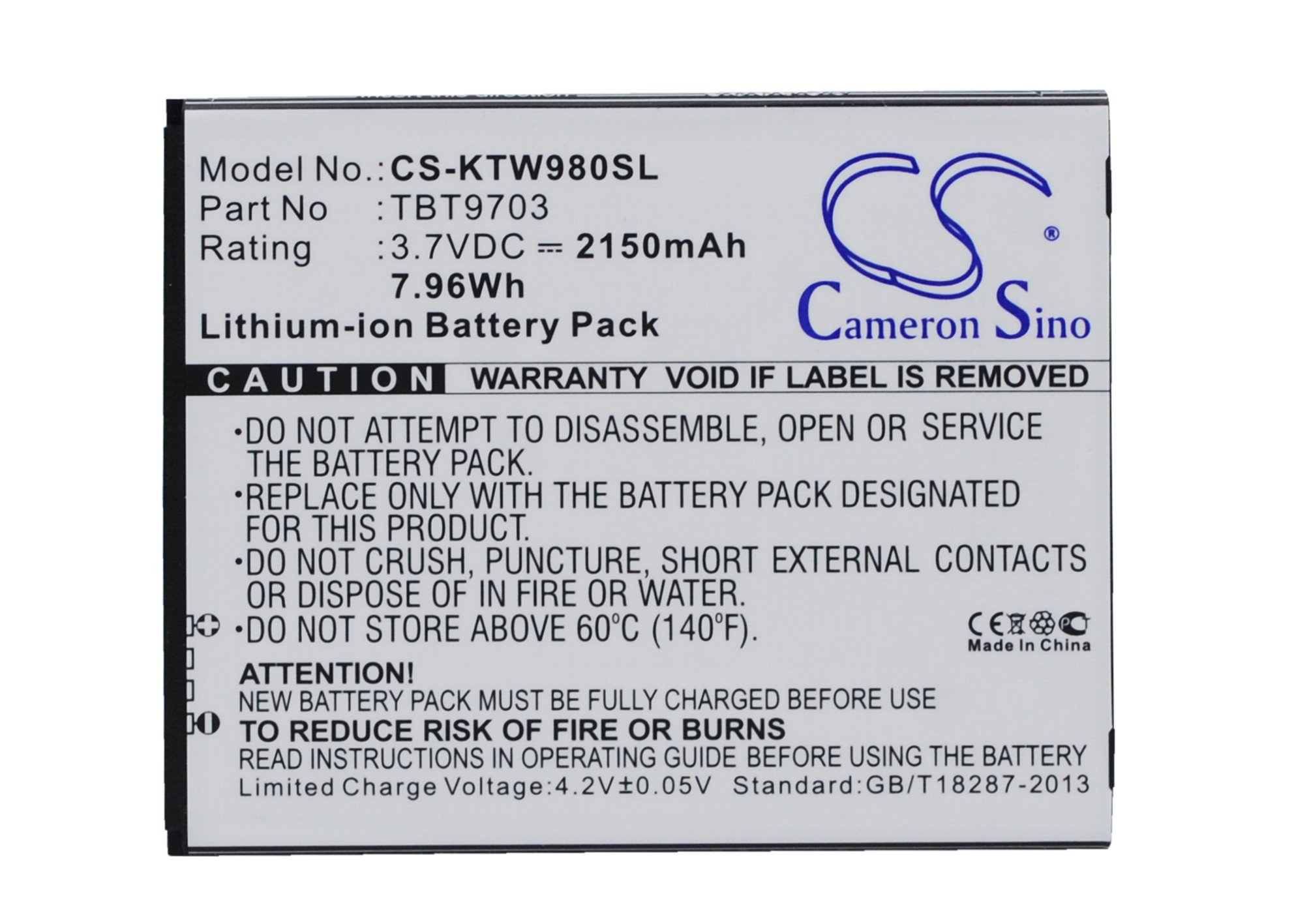K-Touch W98, KIS 3, KIS 3W, KIS 4, KIS 4W аккумулятор 2150mAh