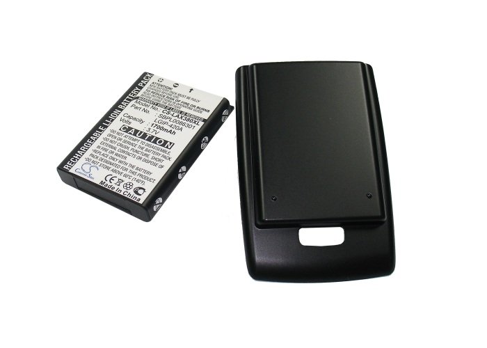 LG AX380 Extended аккумулятор с новой задней крышкой (черная) 1700mAh