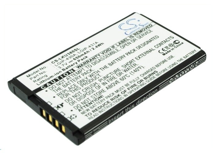 LG KU380, KP100, CE110, CB630, KP105 аккумулятор телефона 650mAh