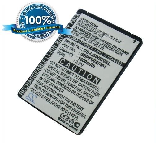 LG GW820, GW825, GW880, GW825 IQ аккумулятор телефона 1000mAh