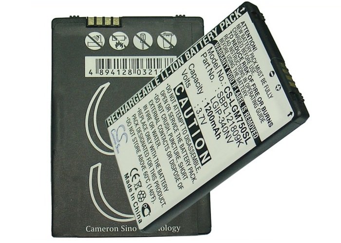 LG GM750, Layla, Eigen аккумулятор 1100mAh