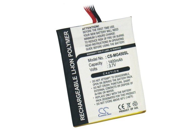 Typhoon MyGuide 4500, MyGuide 4500 SD aku 1400mAh Li-Polymer