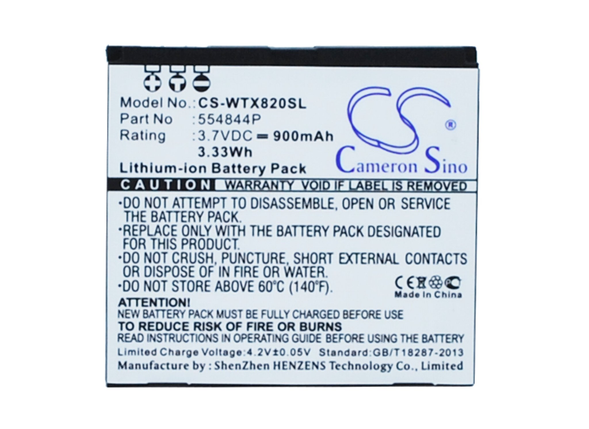Wayteq 554844P 900mAh GPS akku