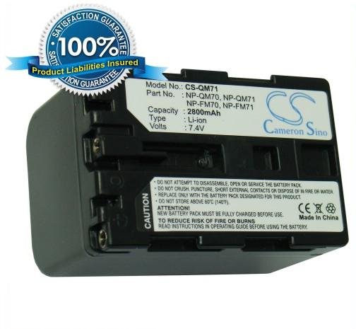 Sony NP-QM71, NP-QM70, NP-FM70, NP-FM71 kaamera aku 2800mAh