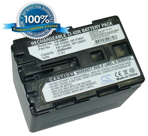 Sony NP-FM90, NP-FM91, NP-QM90, NP-QM91 akku 4200mAh