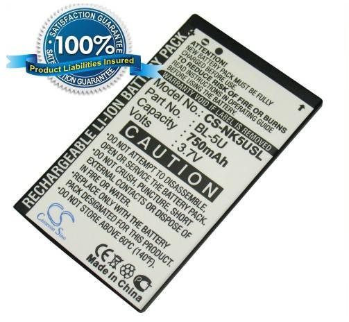 Nokia BL-5U akumulatoru  750mAh