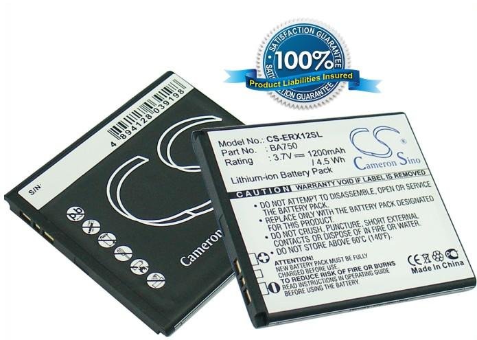 Sony Ericsson Xperia Acro, BA750 telefoni aku 1200mAh