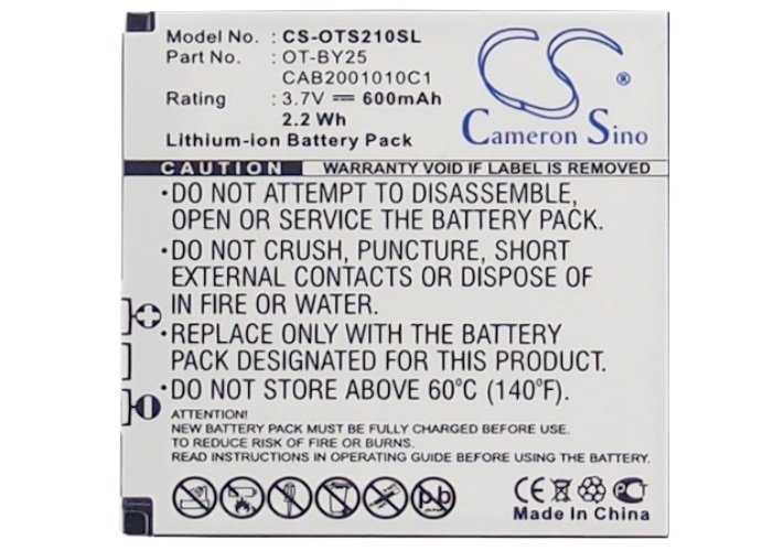 Alcatel CAB2001010C1 аккумулятор 600mAh