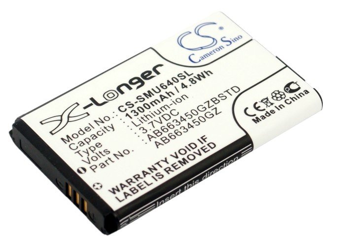 Samsung AB663450GZ, AB663450GZBSTD mobile phone battery 1300mAh