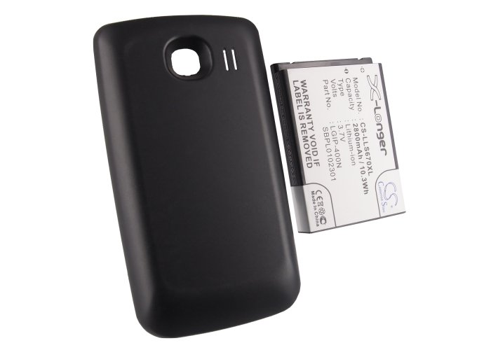 LG LGIP-400N, SBPL0102301 аккумулятор с новой задней крышкой 2800mAh