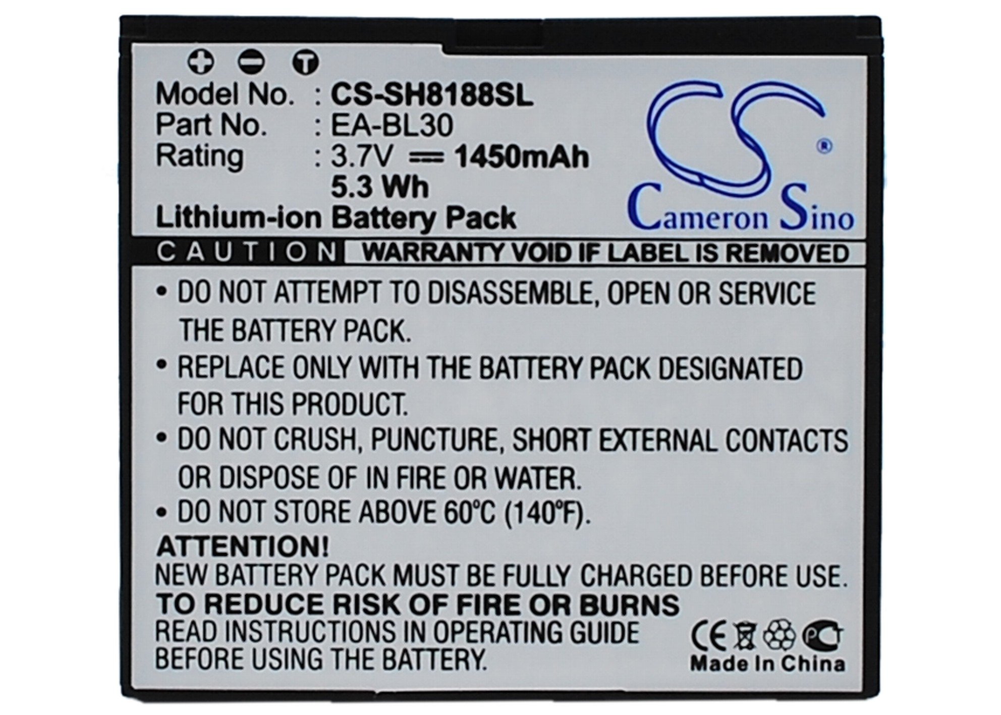 Sharp SH8188U EA-BL30 akumulatoru 1450mAh
