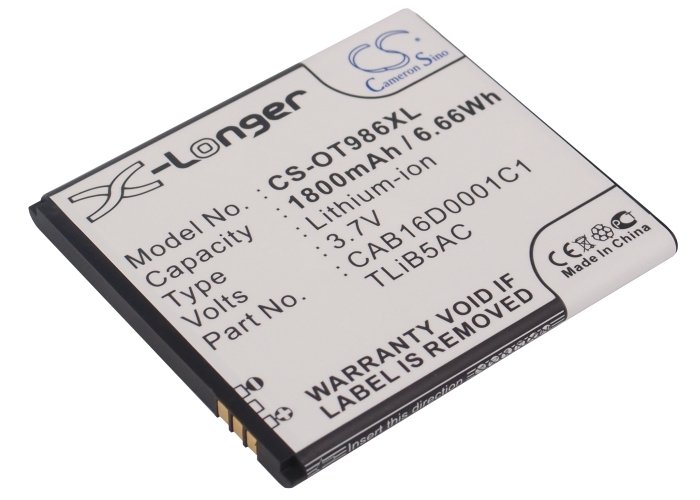 Alcatel TLiB5AC mobile phone battery 1800mAh