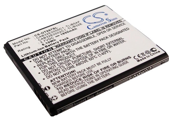 Alcatel TLiB32E, TLiB5AF mobile phone battery 1650mAh
