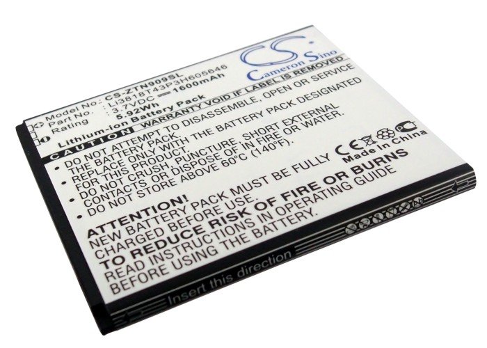 ZTE Li3818T43P3H605646 mobile phone battery 1600mAh
