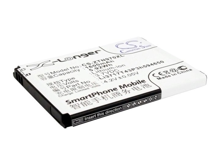 ZTE Li3717T43P3h494650, Li3717T43P3h594650 mobile phone battery 1600mAh