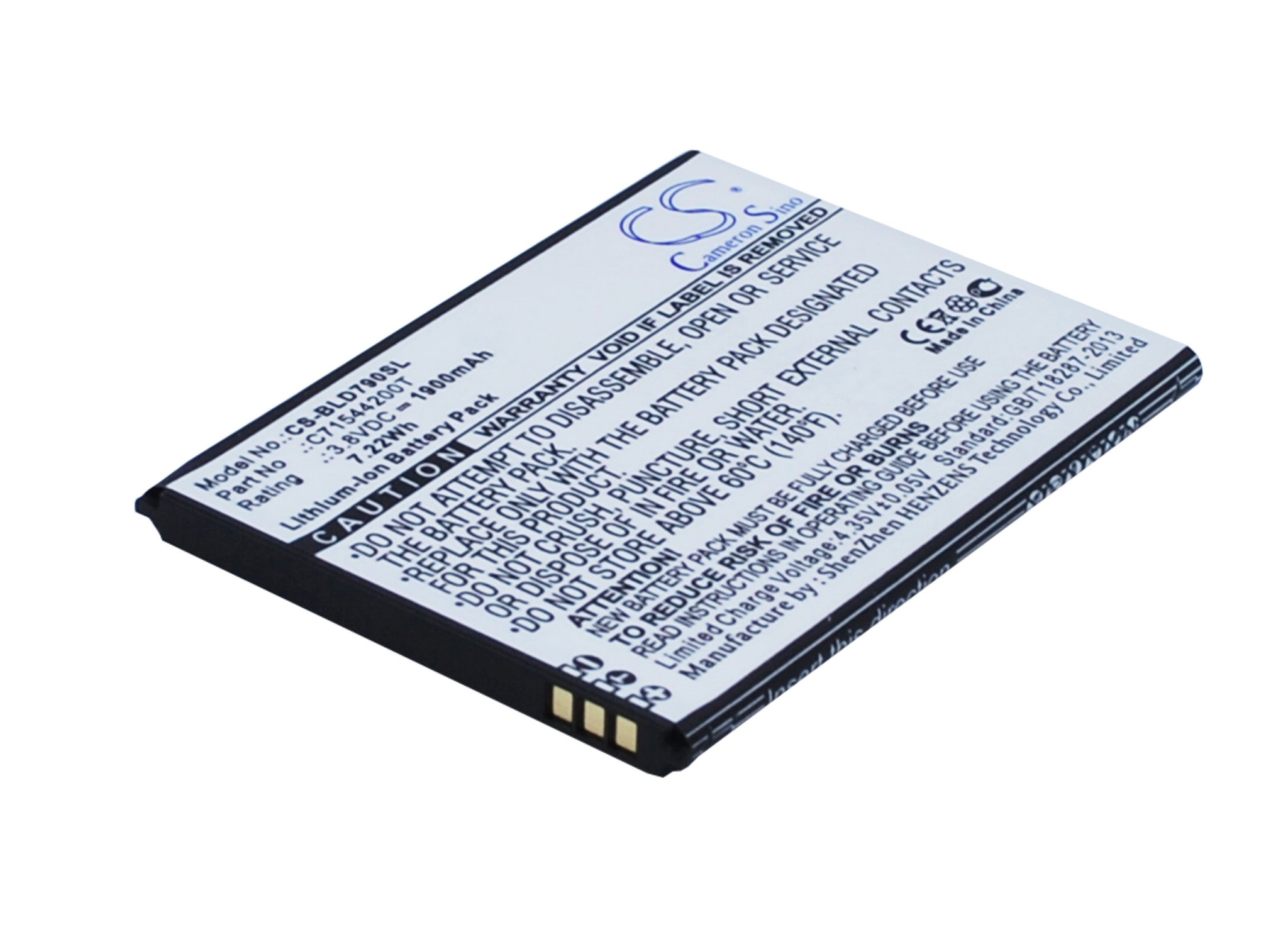 BLU Studio G, D790 1900mAh mobile phone battery