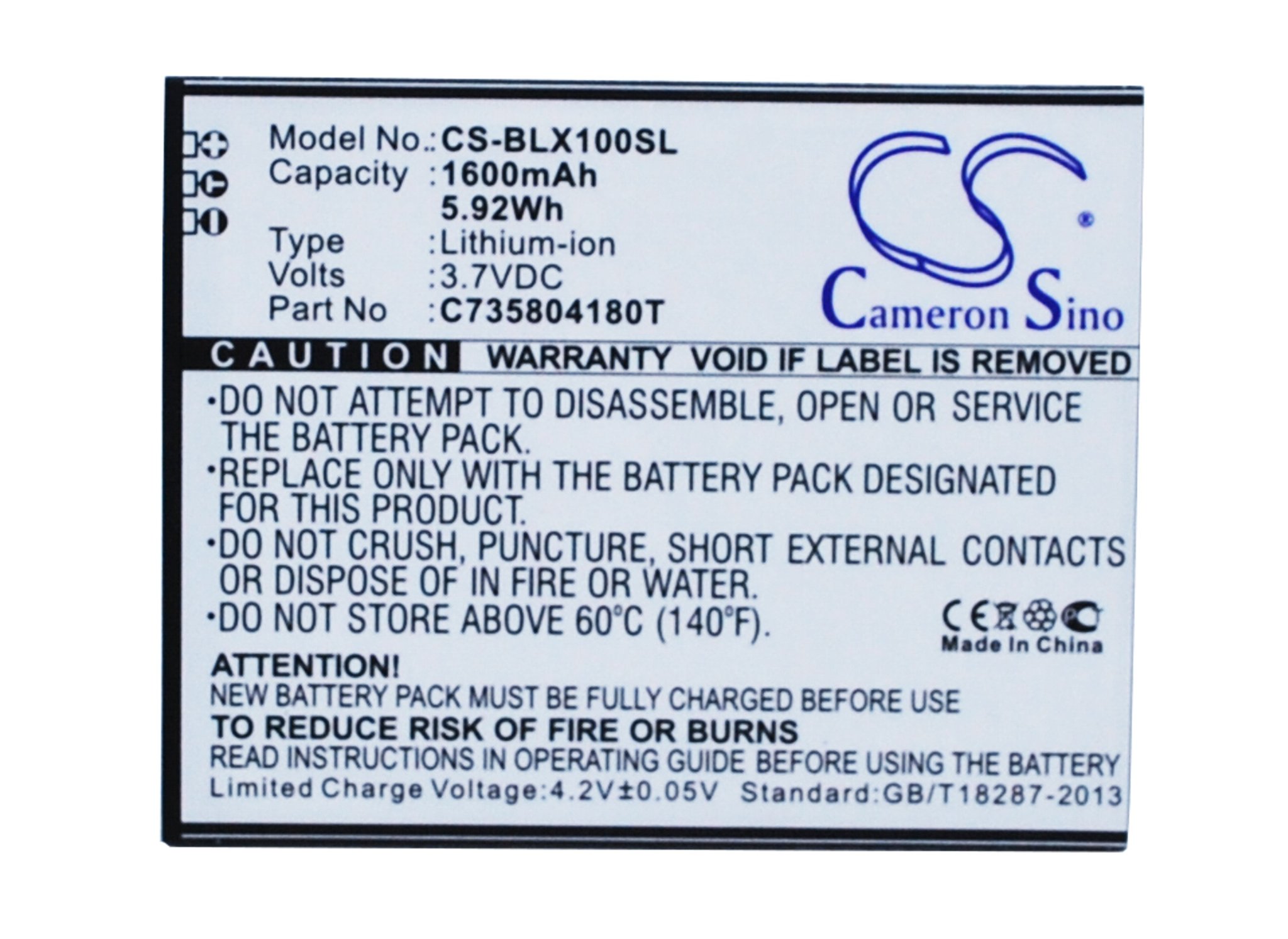 BLU C735804180T 1600mAh mobile phone battery
