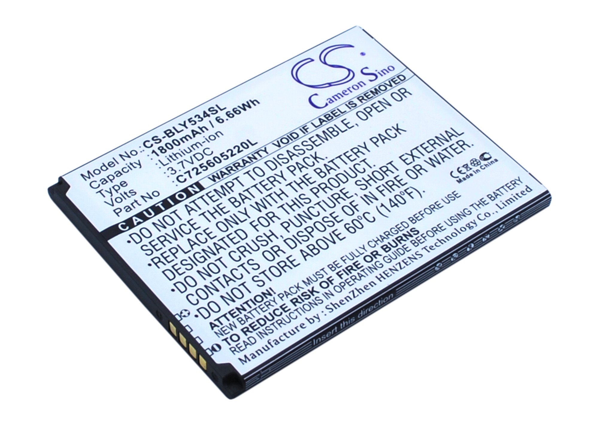 BLU C725605220L 1800mAh mobile phone battery