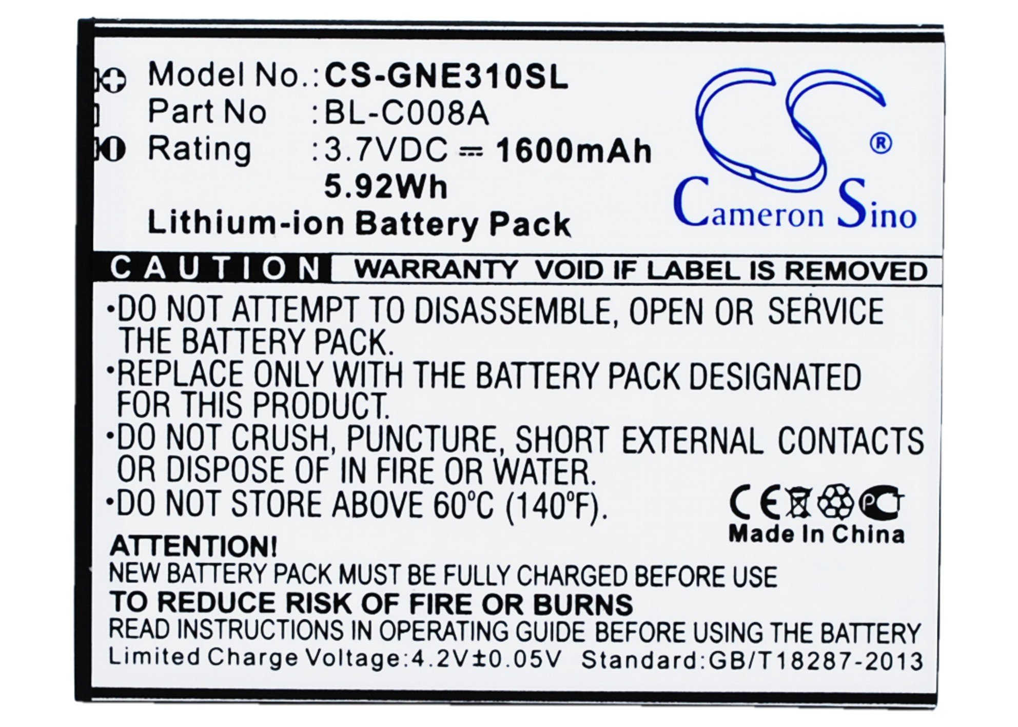 Gionee BL-C008A 1600mAh akumulatoru
