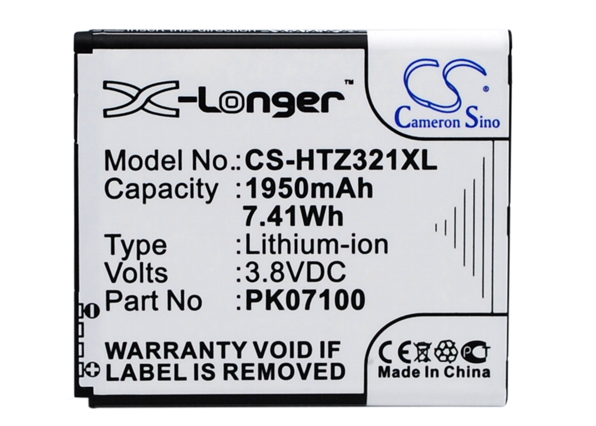 HTC PK07100, 35H00189-00M, 35H00189-02M, HTI13UAA 1950mAh aккумулятор