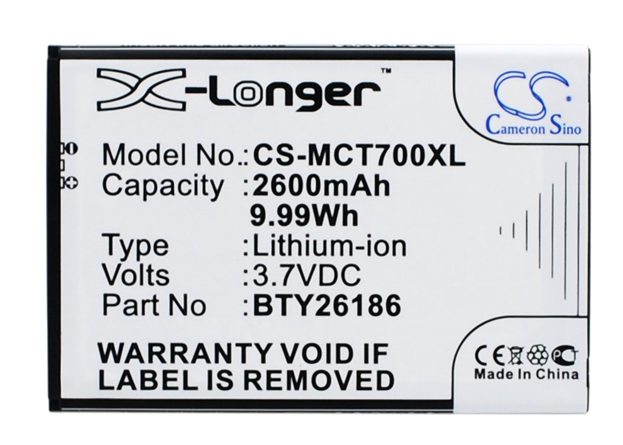 Mobistel BTY26186, BTY26186Mobistel/STD 2600mAh akku