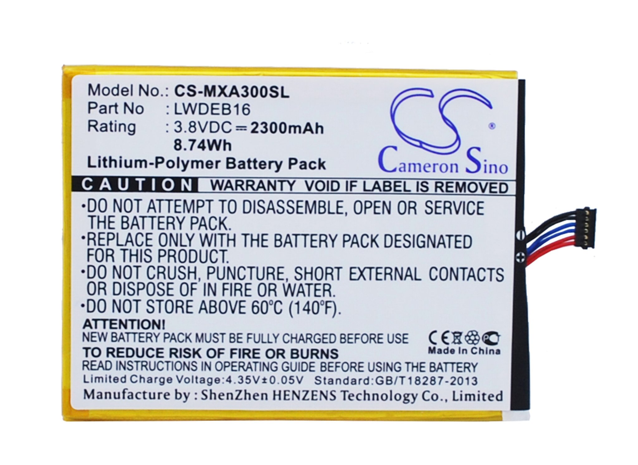 Micromax LWDEB16 2300mAh mobiiltelefoni aku