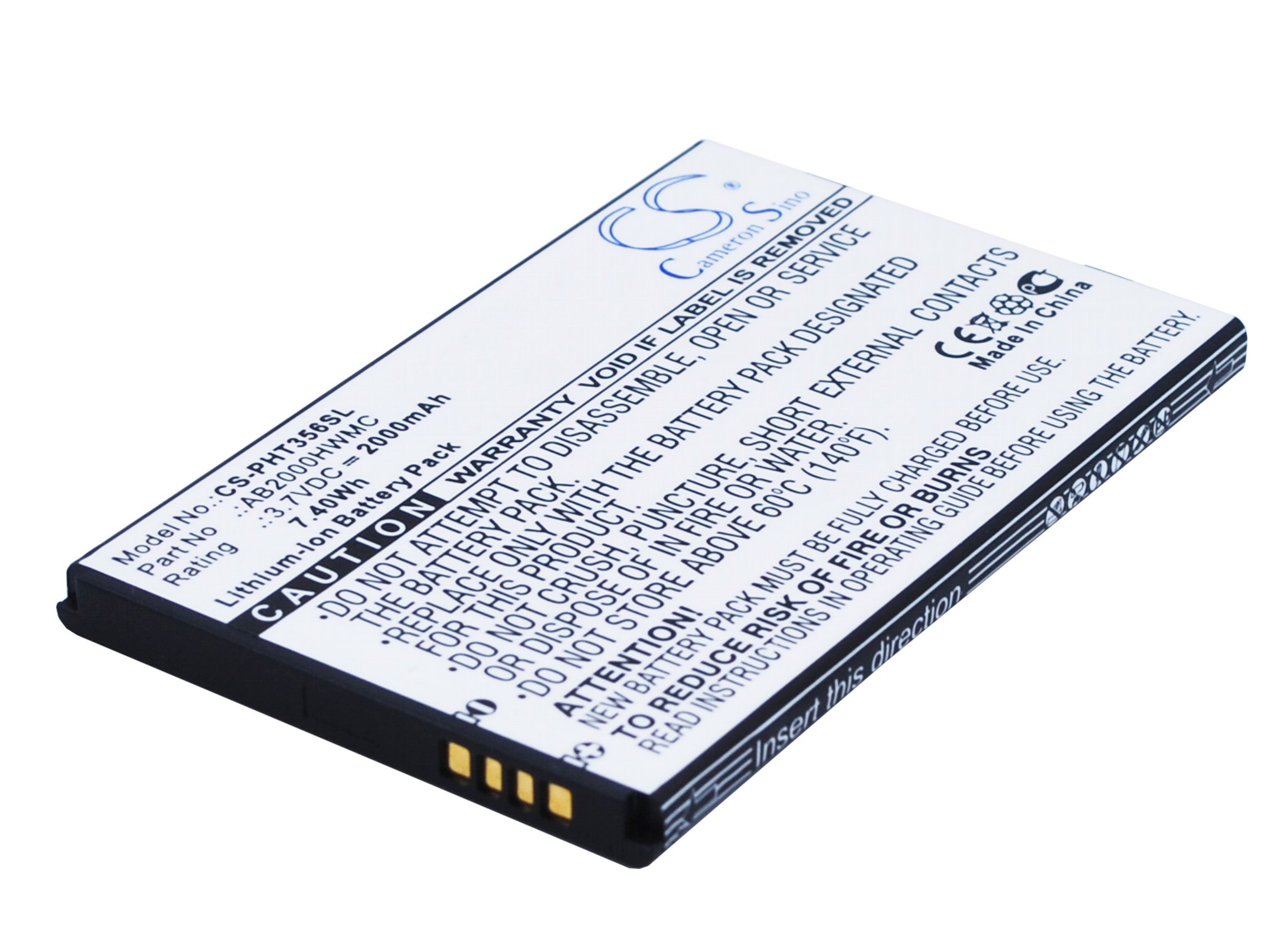 Philips AB2000HWMC 2000mAh akumulatoru