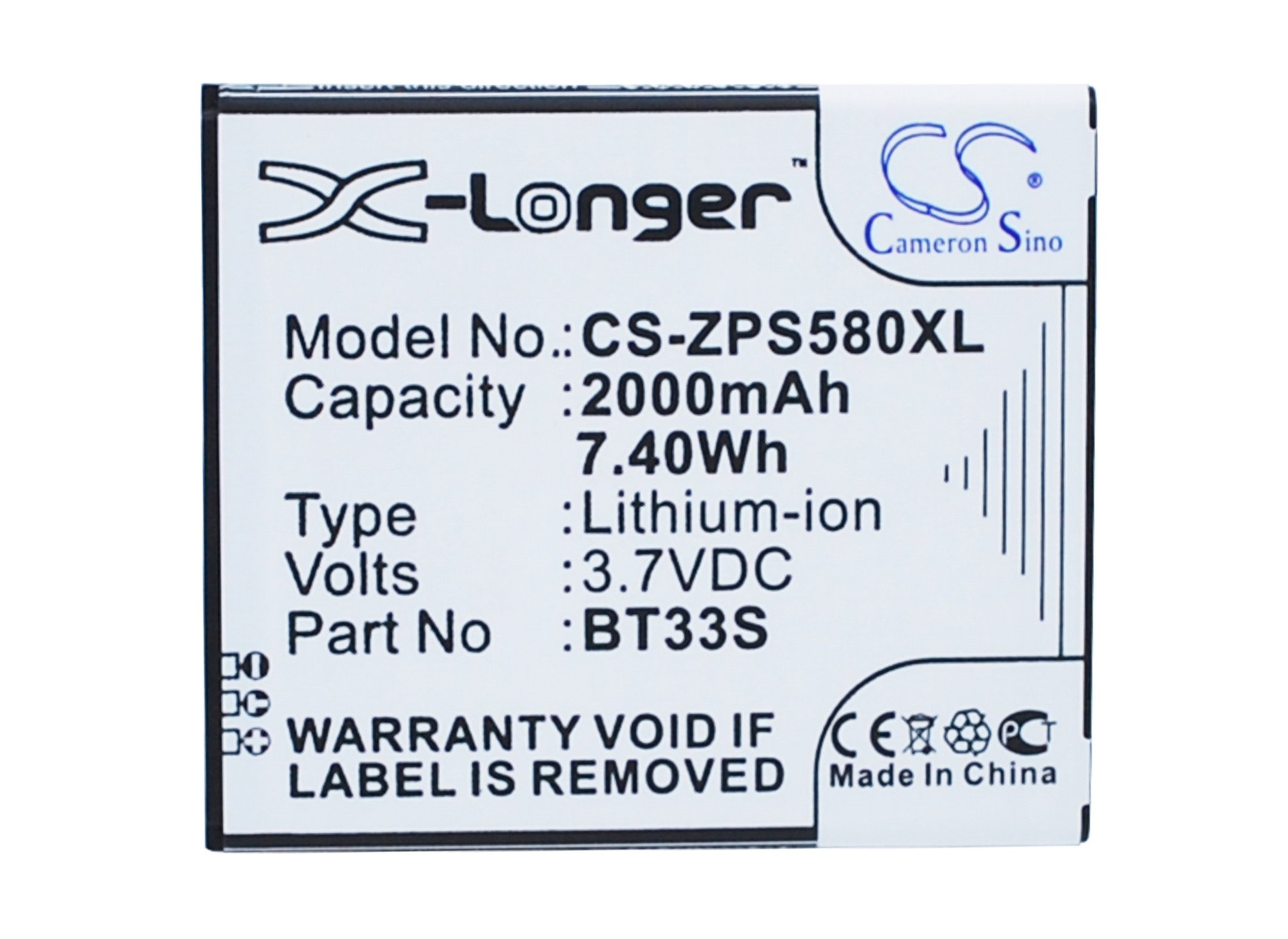 Zopo BT33S 2000mAh mobile phone battery