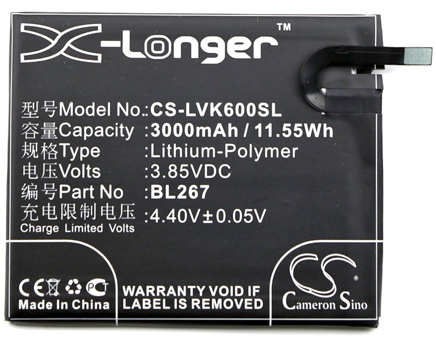 Lenovo Vibe K6 BL267 3.85V 3000mAh Li-Polymer Mobile Phone аккумулятор