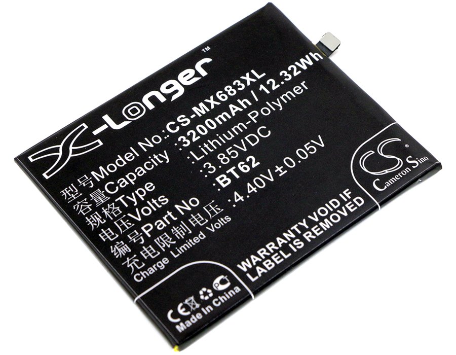 Meizu BT62 3.85V 3200mAh Li-Polymer mobiiltelefoni aku