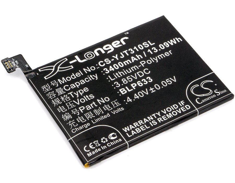 OnePlus BLP633 3.85V 3400mAh Li-Polymer mobilā telefona akumulators