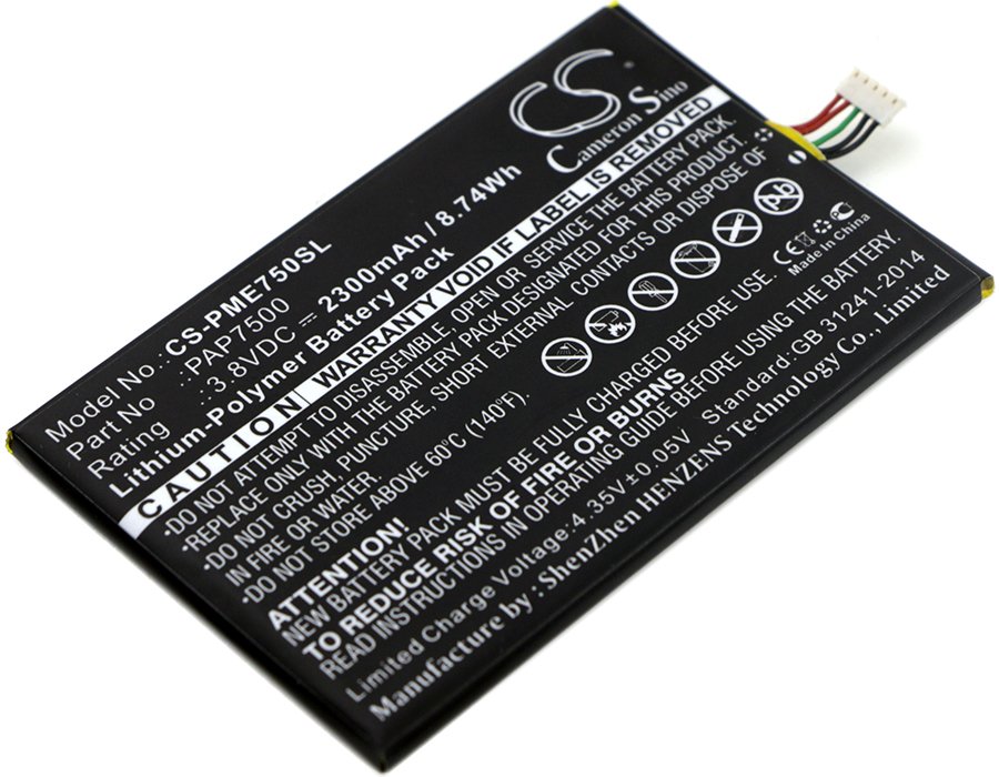 Prestigio MultiPhone 7500, PAP7500, PAP7500 3.80V 2300mAh Li-Polymer Mobile Phone akumulators
