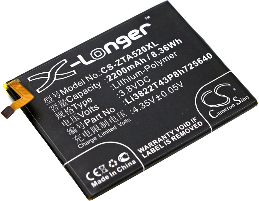 ZTE Blade Li3822T43P3h725640 3.8V 2200mAh Li-Polymer mobile phone battery