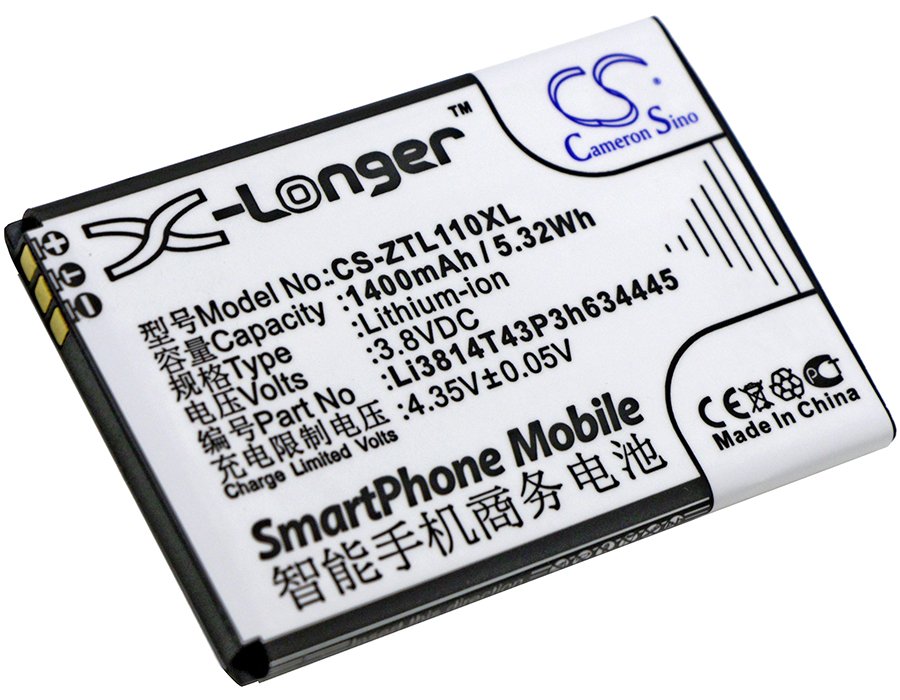 ZTE Blade L110, Li3814T43P3h634445 3.80V 1400mAh Li-ion mobile phone battery
