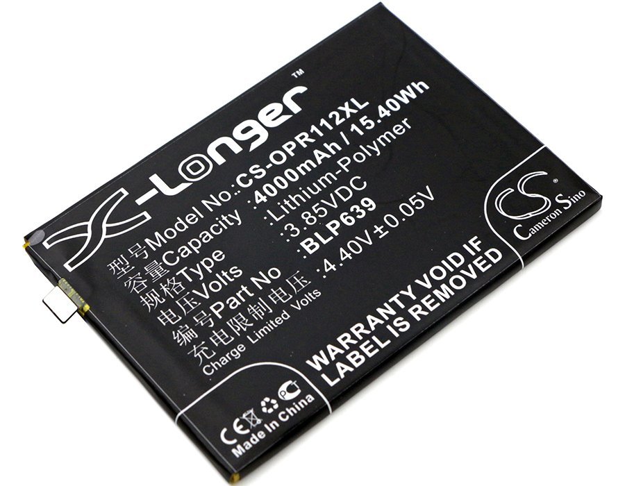 OPPO R11 Plus, R11 Plust, R11 Pluskt, BLP639 3.85V 4000mAh Li-Polymer Mobile Phone akumulators
