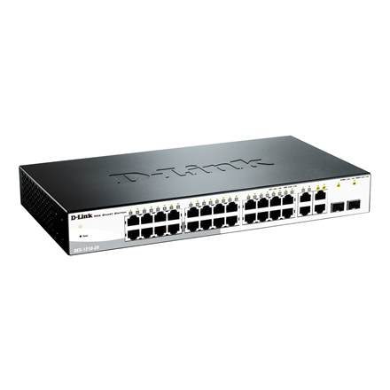 D-Link 24-pordiga 10/100 Smart Switch + 2 Combo 1000BaseT/SFP + 2 Gigabit