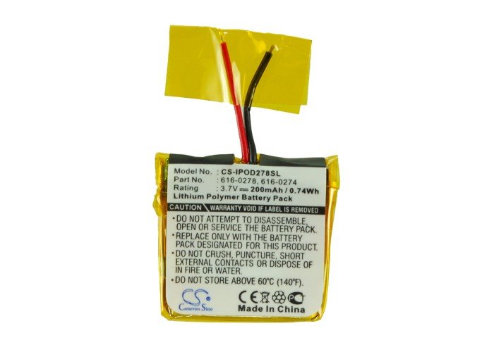 Apple iPOD Shuffle G2 1GB akumulatoru 100mAh Li-pl