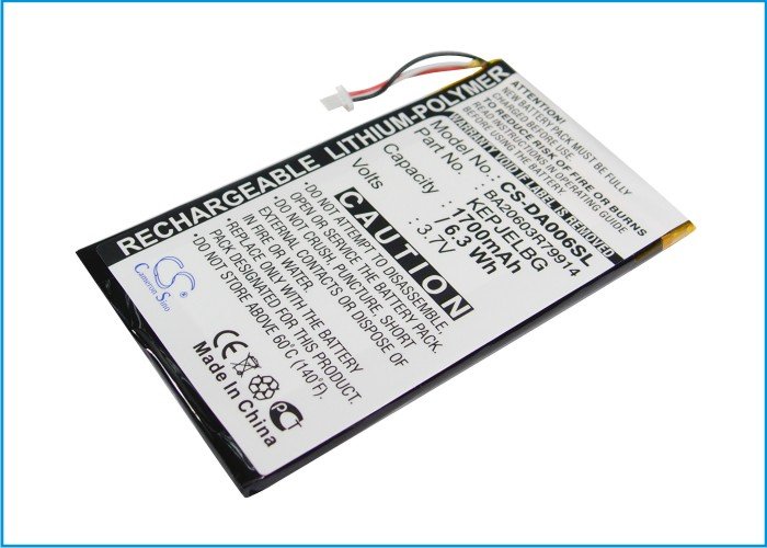 Creative DVP-HD0003, BA20603R79914 MP3-soitin akku 1700mAh