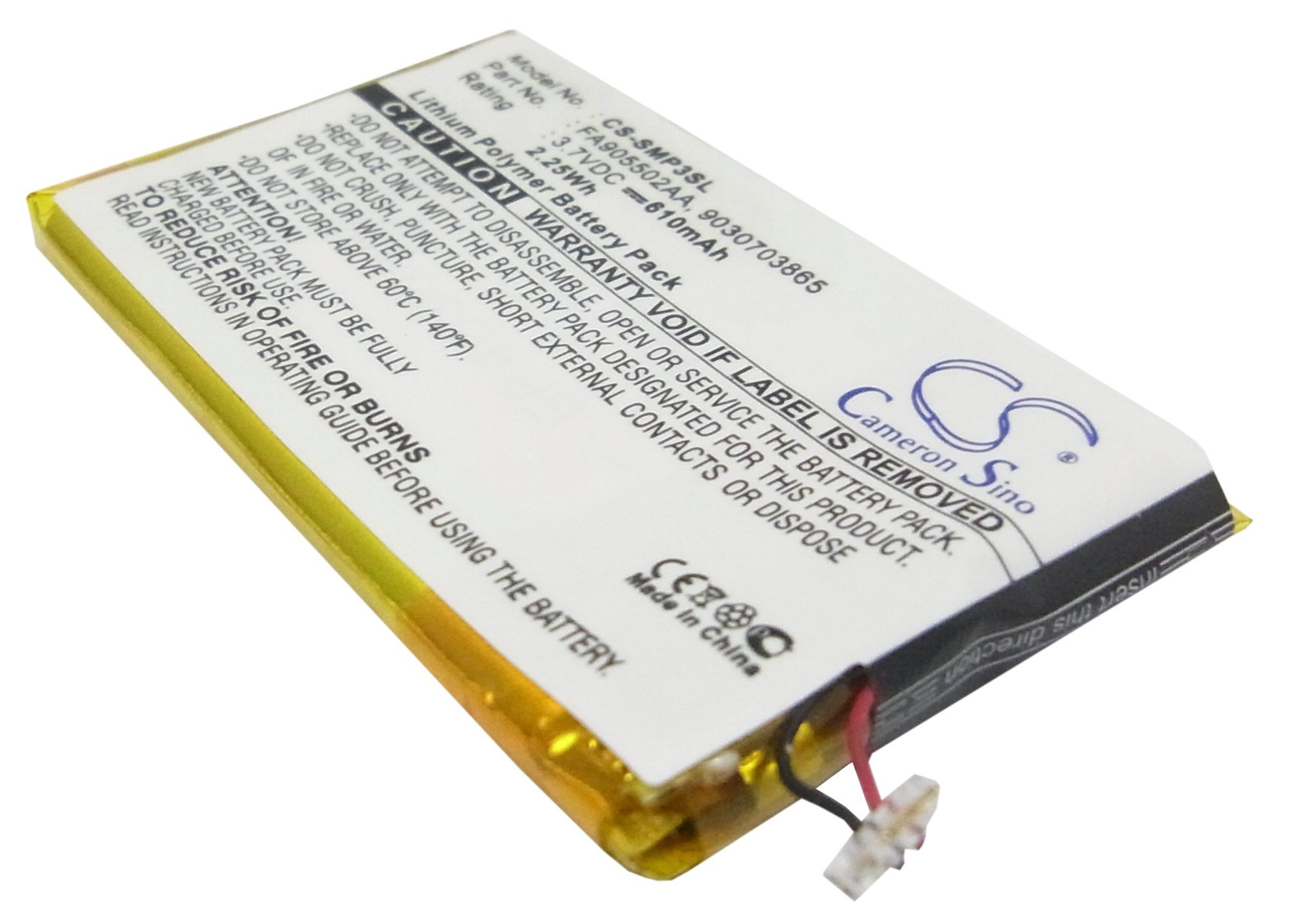 Samaung YP-P3 8GB, YP-P3 16GB, YP-P3CB/XSH akumulatoru 610mAh Li-PL