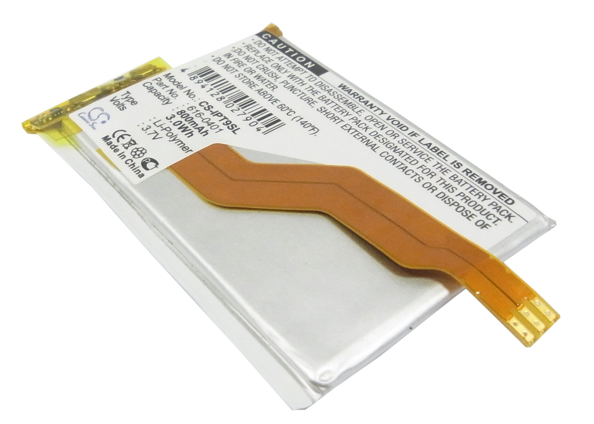Apple 616-0401, 616-0404, DAP284846PA MP3 player battery 800mAh