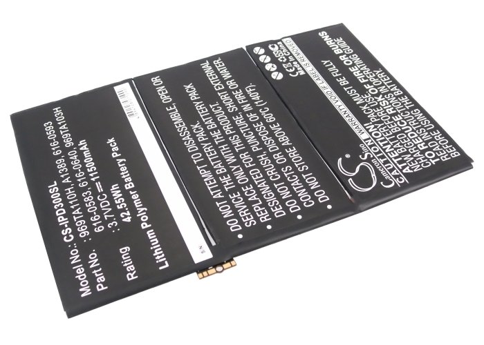 Apple 616-0586, 616-0604, 969TA110H, A1389, 616-0593 tahvelarvuti aku 11500mAh