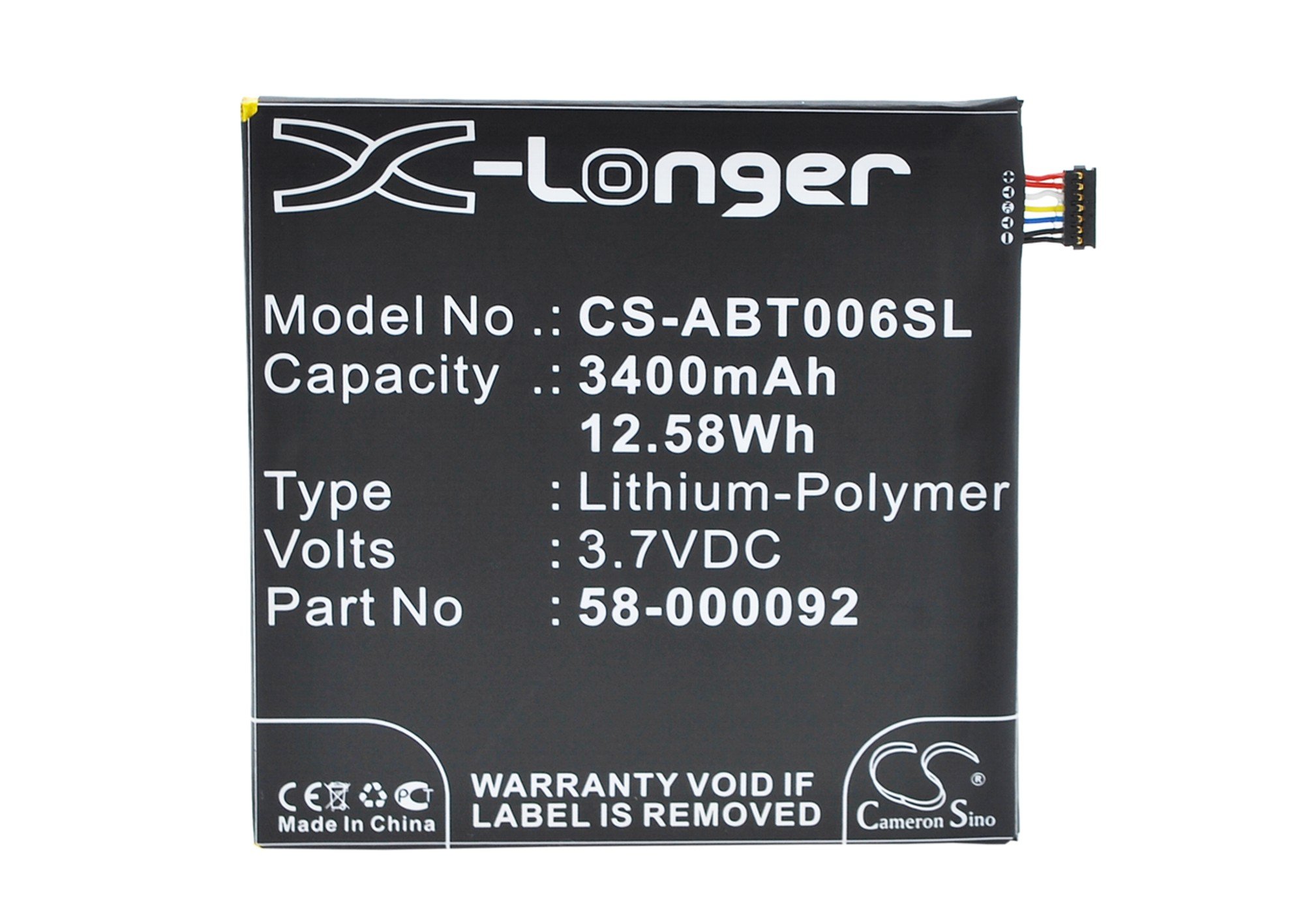 Amazon 26S1006 tablet battery 3400mAh