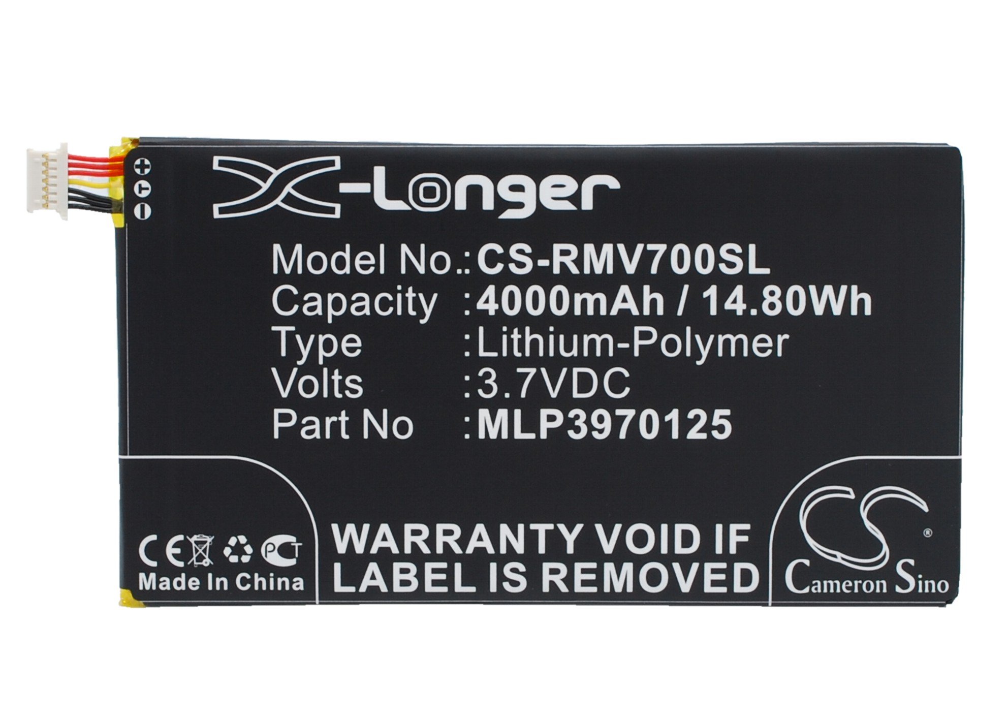 Verizon MLP3970125 mobile phone battery 4000mAh